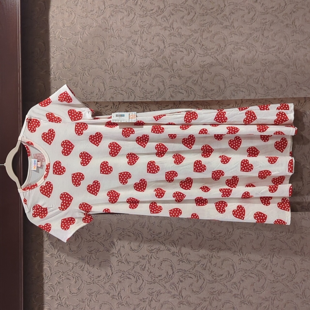 LuLaRoe Jessie Dress, size XS, Red Hearts